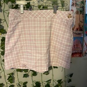 pink plaid skirt